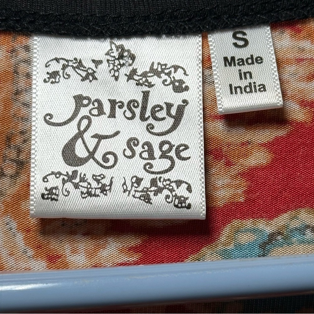 Parsley & Sage Asymmetrical Artsy Lagenlook Patchwork Textured Longline Tunic S - Picture 7 of 15